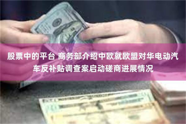 股票中的平台 商务部介绍中欧就欧盟对华电动汽车反补贴调查案启动磋商进展情况