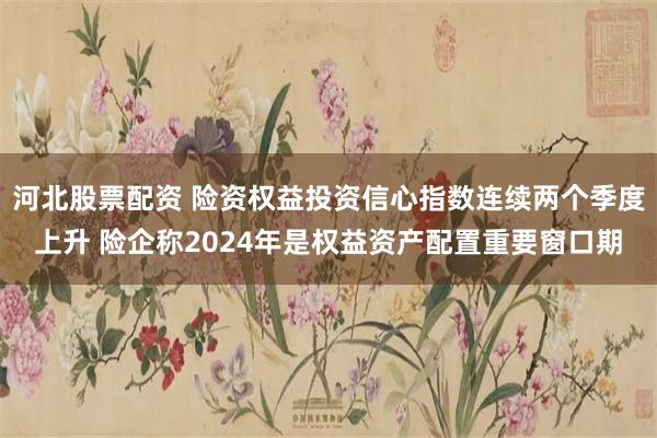 河北股票配资 险资权益投资信心指数连续两个季度上升 险企称2024年是权益资产配置重要窗口期