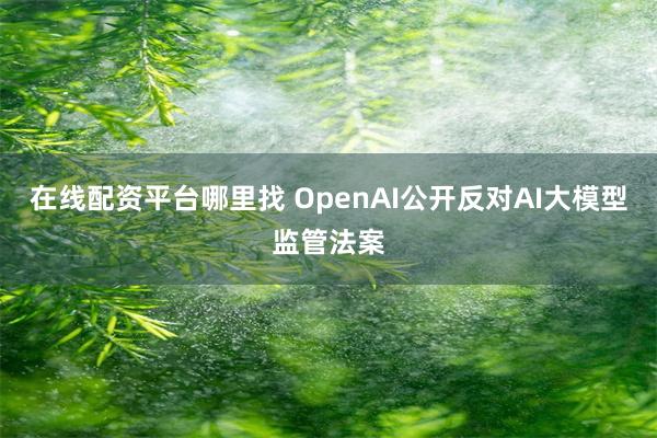 在线配资平台哪里找 OpenAI公开反对AI大模型监管法案