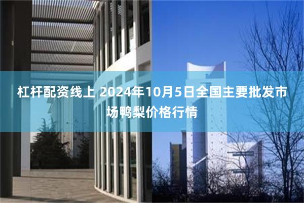 杠杆配资线上 2024年10月5日全国主要批发市场鸭梨价格行情