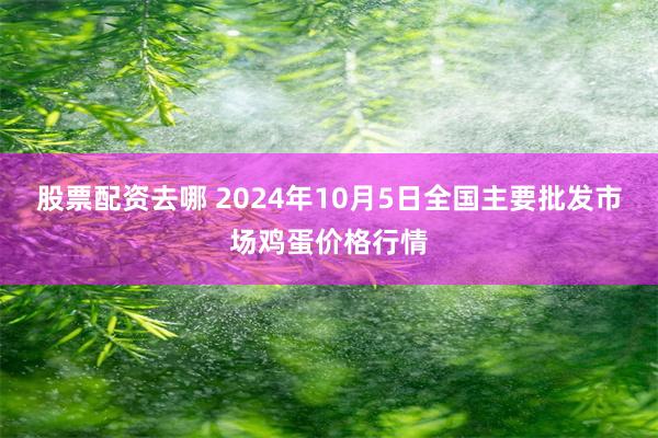 股票配资去哪 2024年10月5日全国主要批发市场鸡蛋价格行情